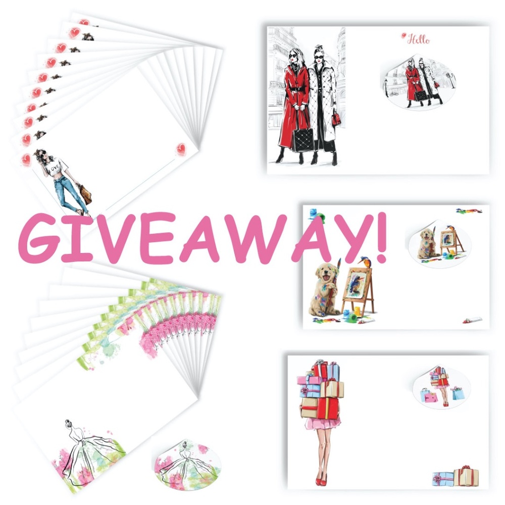 FOLLOW ME! GIVEAWAY! Fashion Girl Stationery Giveaway - Unique Handmade Cards! - Picture 2 of 16